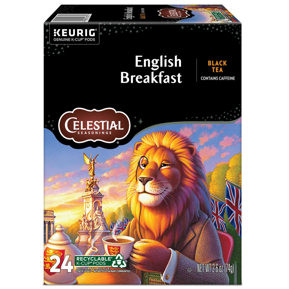 Celestial Seasonings Kosher symbol on pack