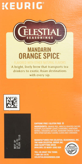 Celestial Seasonings Mandarin Orange Spice tea box; easy packaging for daily ritual.
