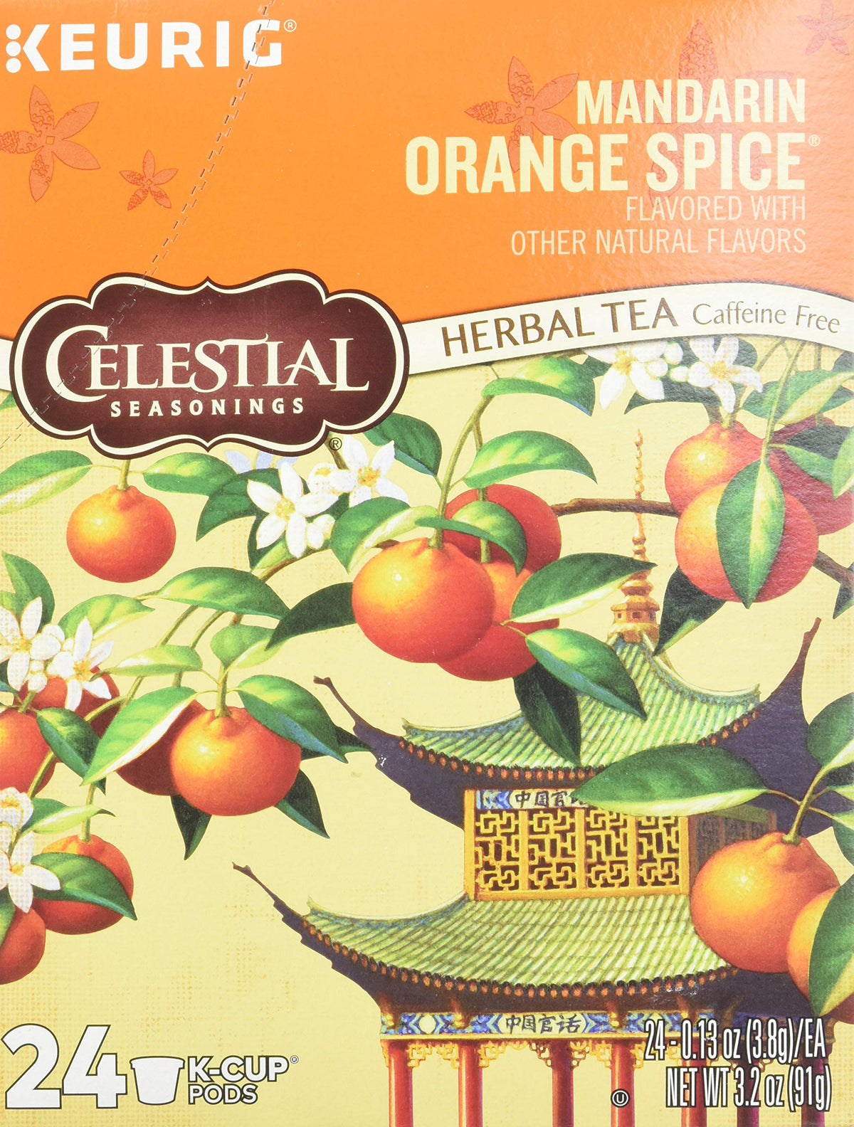 Close-up of Mandarin Orange Spice blend by Celestial Seasonings with orange and cloves.