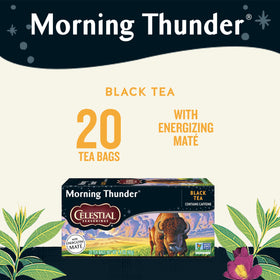 Morning Thunder box packaging on the shelf highlighting sustainable design.