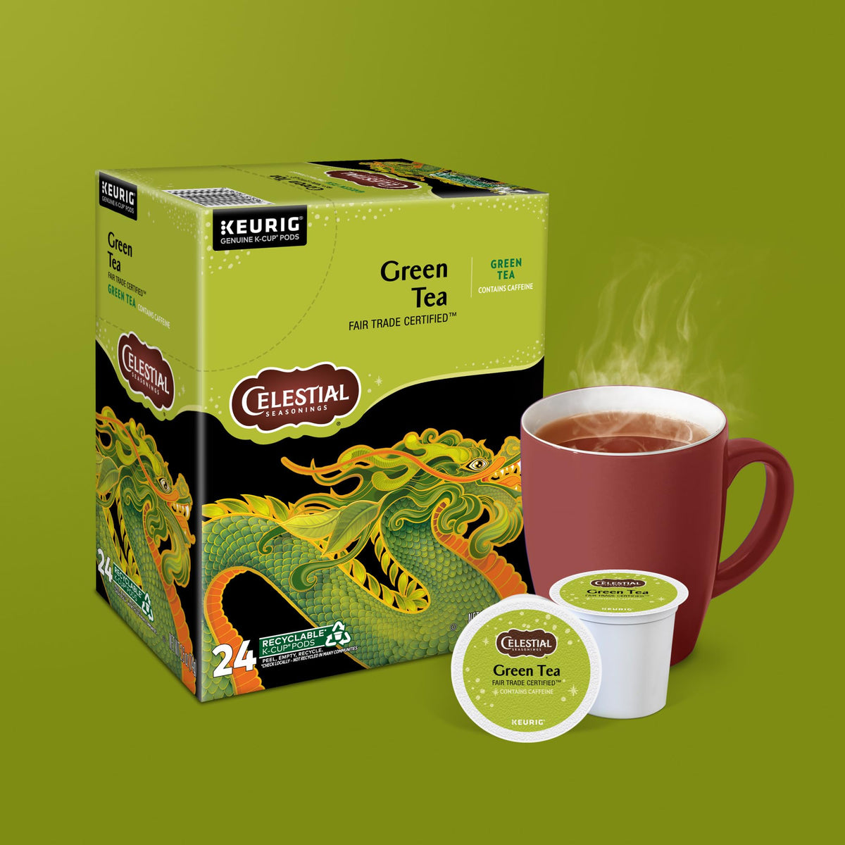 Celestial Seasonings Orthodox Union Kosher certification on packaging.