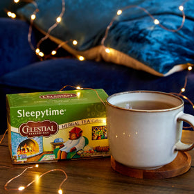 Celestial Seasonings Peppermint & Chamomile collection boxes, crisp mint meets floral chamomile.