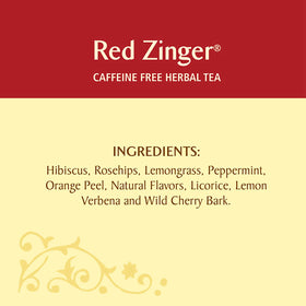 Steaming cup of Celestial Seasonings Red Zinger ready to enjoy