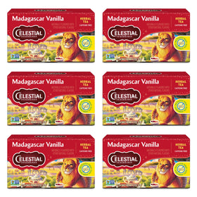 Celestial Seasonings Rooibos Madagascar Vanilla tea box for a caffeine-free moment
