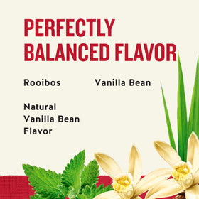 Madagascar vanilla beans in Celestial Seasonings Rooibos blend close-up