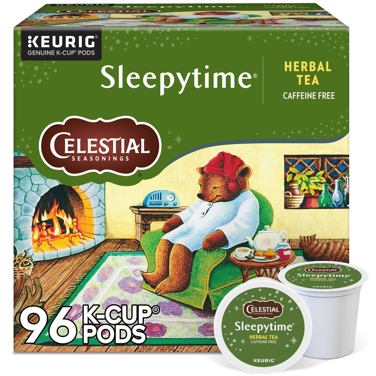 Celestial Seasonings Sleepytime 96-count box on display for easy bedtime rituals.