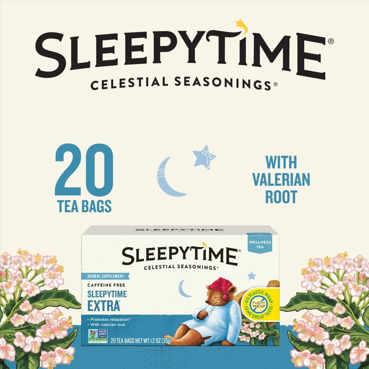 A steeped cup of Celestial Seasonings Sleepytime Extra inviting relaxation after a long day