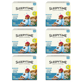 Celestial Seasonings Sleepytime Extra tea bag promotes a calming bedtime ritual.