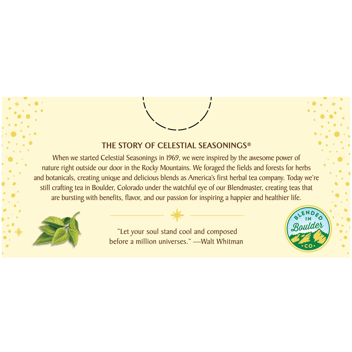 Celestial Seasonings Sleepytime Mint packaging recycling emphasizes sustainability and reduced waste