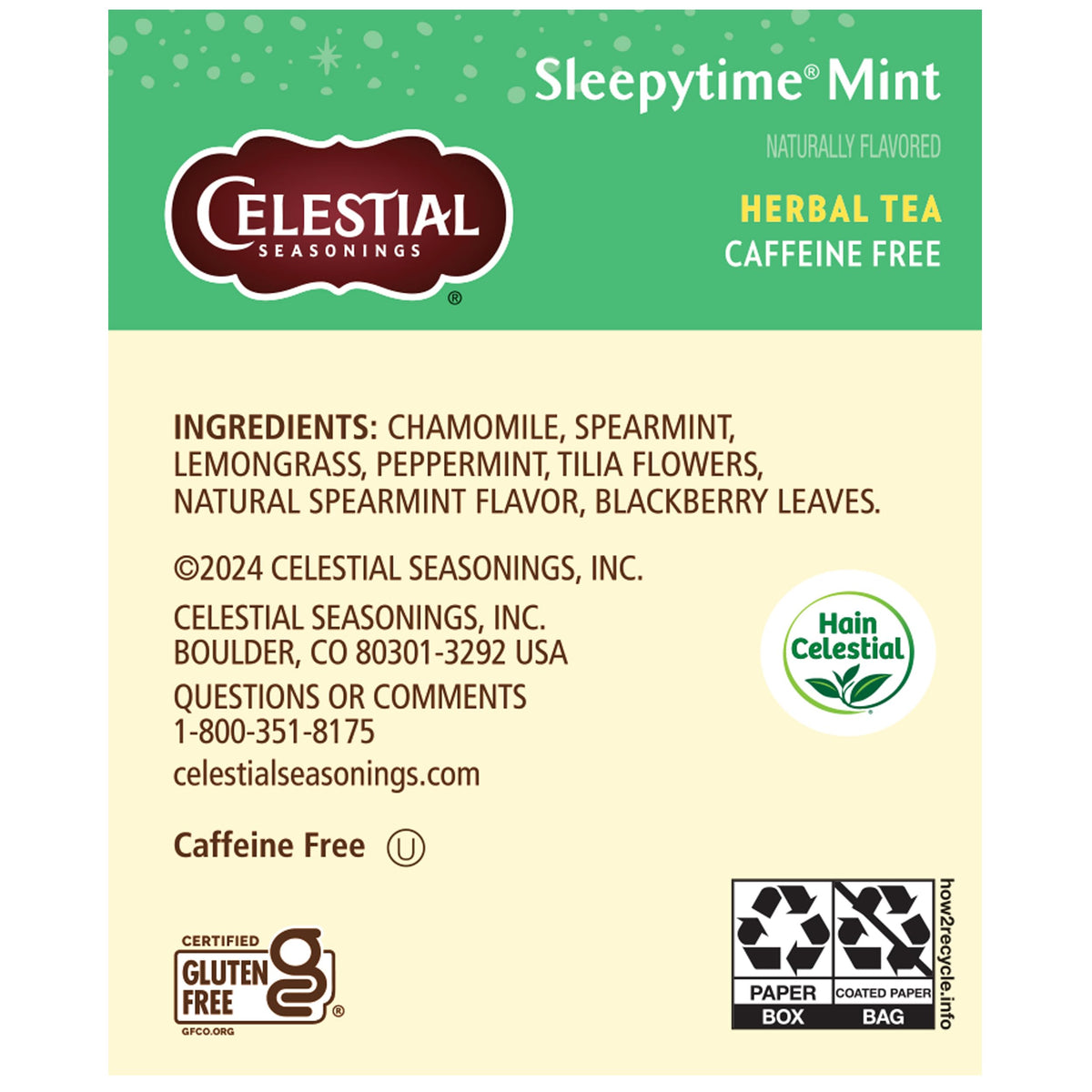 Sleepytime Mint tea steeping releases calming mint aroma
