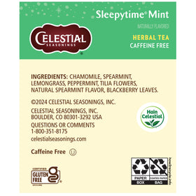 Sleepytime Mint tea steeping releases calming mint aroma