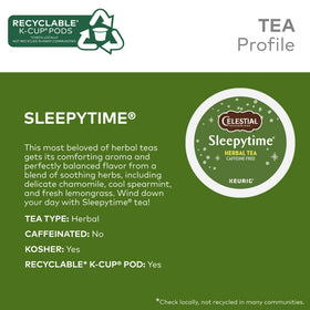 Closeup of Celestial Seasonings Sleepytime pod highlighting herbal blend.