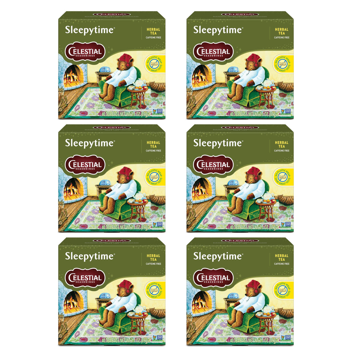 Celestial Seasonings Sleepytime tea box pack showing a calming evening ritual