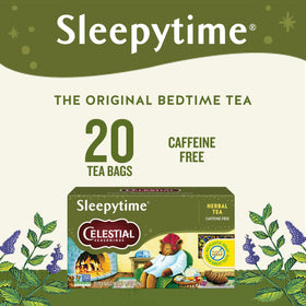 Sleepytime tea box with 20 bags, ideal for a peaceful nightly routine.