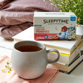 Celestial Seasonings Sleepytime Throat Tamer tea bag for gentle relief