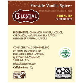 Steeped cup of Celestial Seasonings Fireside Vanilla Spice, ready to savor.