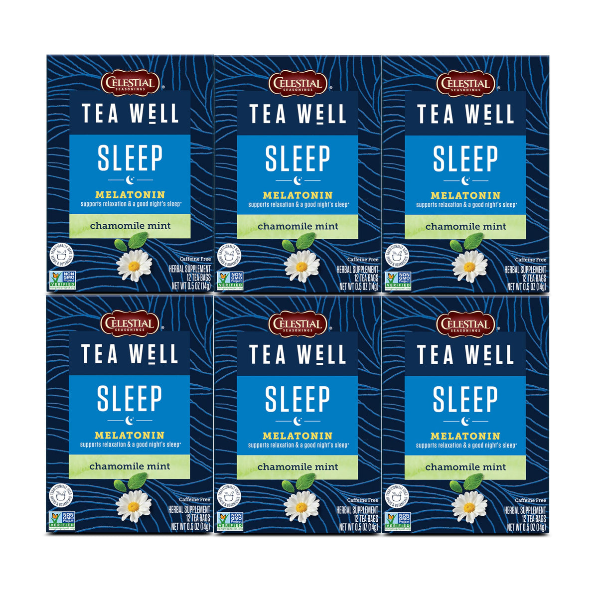 Celestial Seasonings TeaWell Sleep with Melatonin tea bags ready to brew for a soothing nightly routine