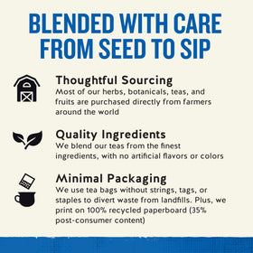 Nutrition label for Celestial Seasonings Tension Tamer showing ingredients and colors-free