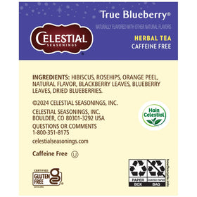 Celestial Seasonings True Blueberry steaming cup conveys fruity aroma
