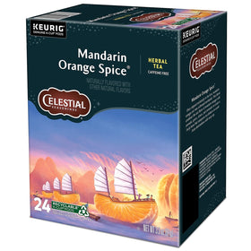 Celestial Seasonings steaming cup highlights inviting aroma and warmth.