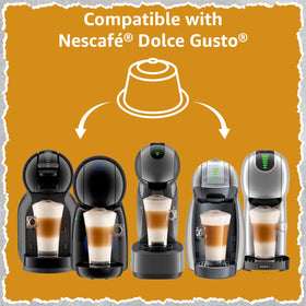Cellini Caffè Cappuccino Cremoso demonstrates Dolce Gusto compatibility for quick brews.