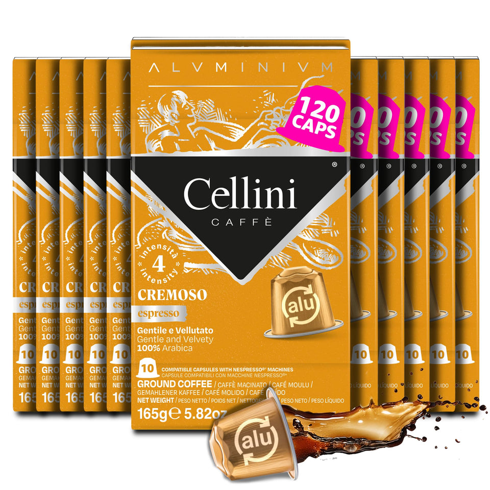 Cellini Caffe Cremoso aluminum pods ready for Original Line machines.
