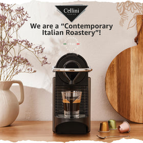 Cellini Caffè Cremoso beans roasted in Italy, traditional craftsmanship