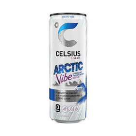 CELSIUS Arctic Vibe gym bag-ready shot suggests pre-workout energy for training sessions