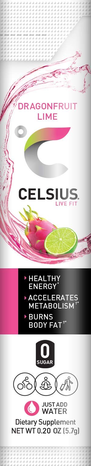 CELSIUS combo pack with Dragonfruit Lime and Cranberry Lemon flavors.