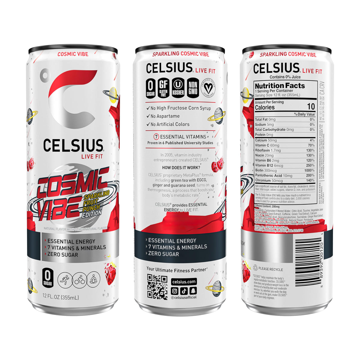 CELSIUS Cosmic Vibe can-in-hand demonstrates portable energy on the go.
