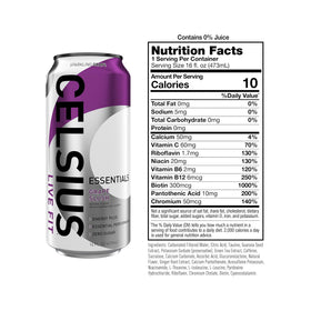 Hand gripping a chilled Celsius Essentials Sparkling Grape Slush can for a pre-workout burst