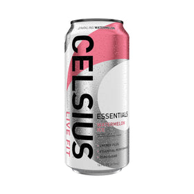 CELSIUS ESSENTIALS Sparkling Watermelon Ice macro shot emphasizes candy-like sweetness.
