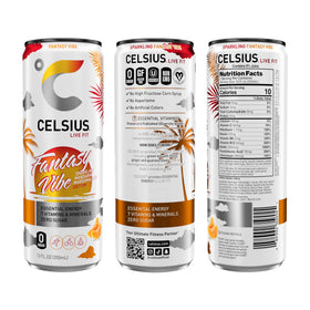 CELSIUS Fantasy Vibe 12oz can sparkling citrus with a creamy finish.