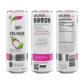 CELSIUS green tea EGCG ingredient shot highlighting premium energy ingredients
