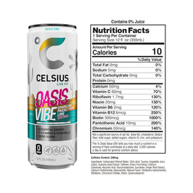 CELSIUS Oasis Vibe carbonation bubbles convey refreshing energy without added sugar