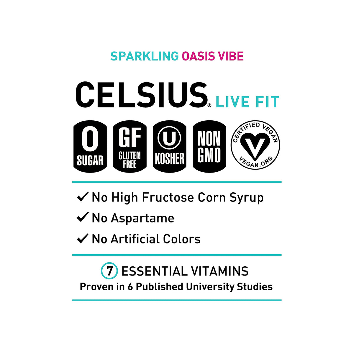 CELSIUS Oasis Vibe glass pour presents prickly pear lime flavor in action