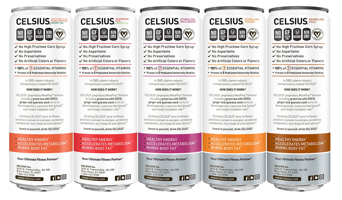 Celsius pack burst of colors with workouts in mind
