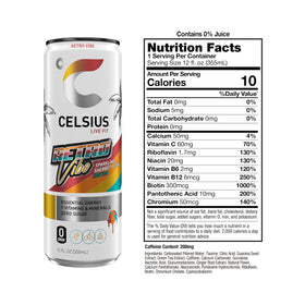 CELSIUS Retro Vibe Sparkling Sherbet Slush pour action captures a refreshing energizing sip