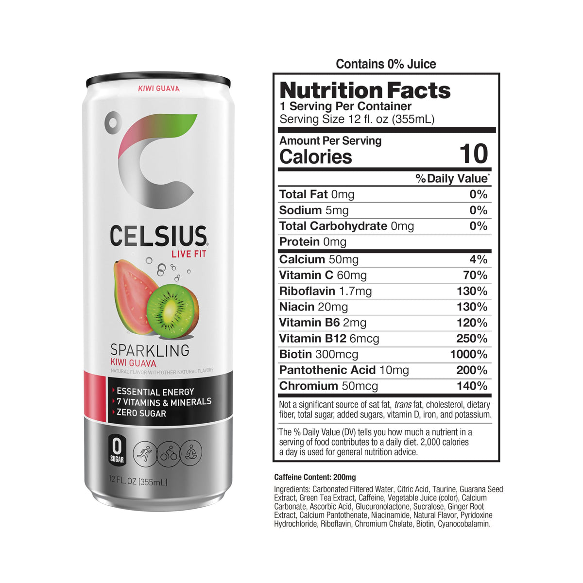 CELSIUS Sparkling Kiwi Guava bottle in a gym bag for on-the-go energy.