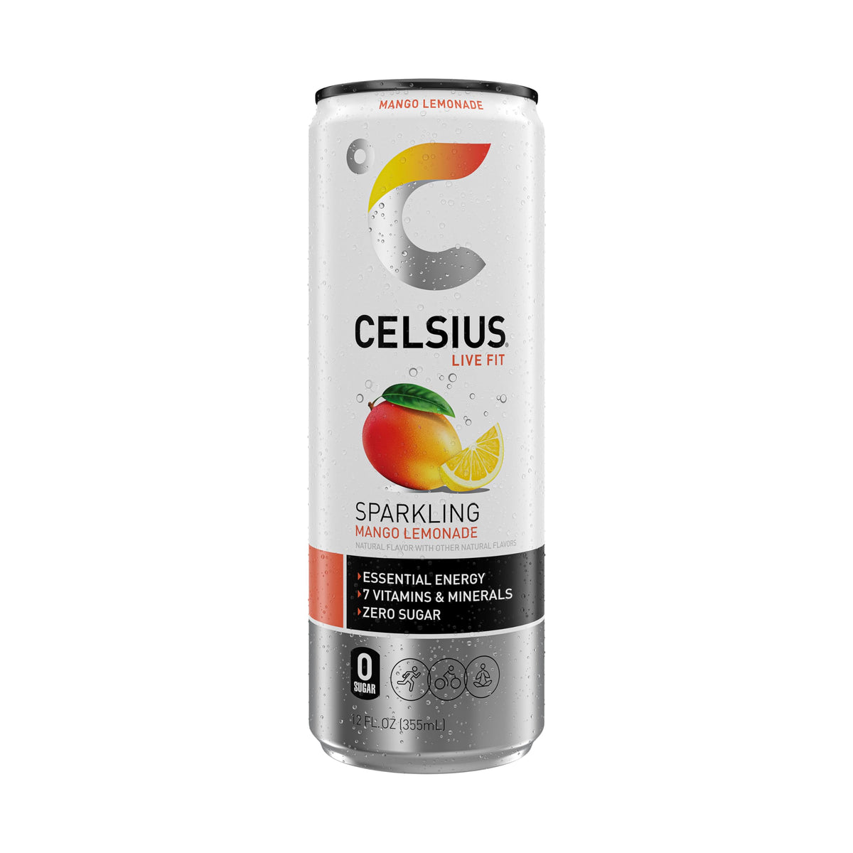 Celsius Mango Lemonade cans on ice, ideal pre-workout hydration