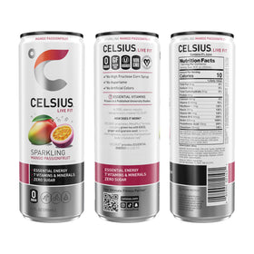 CELSIUS can-side display shows sleek design and zero-sugar refreshment for workouts