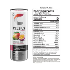 Ingredients panel close-up highlights EGCG green tea and guarana for sustained alertness