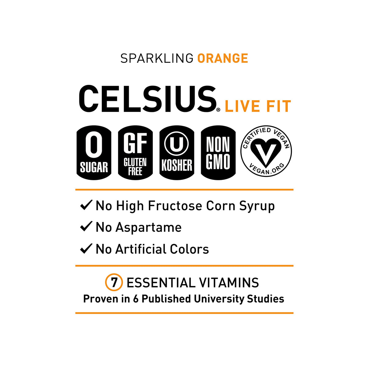 Cold CELSIUS Sparkling Orange can ready to refresh during training sessions.