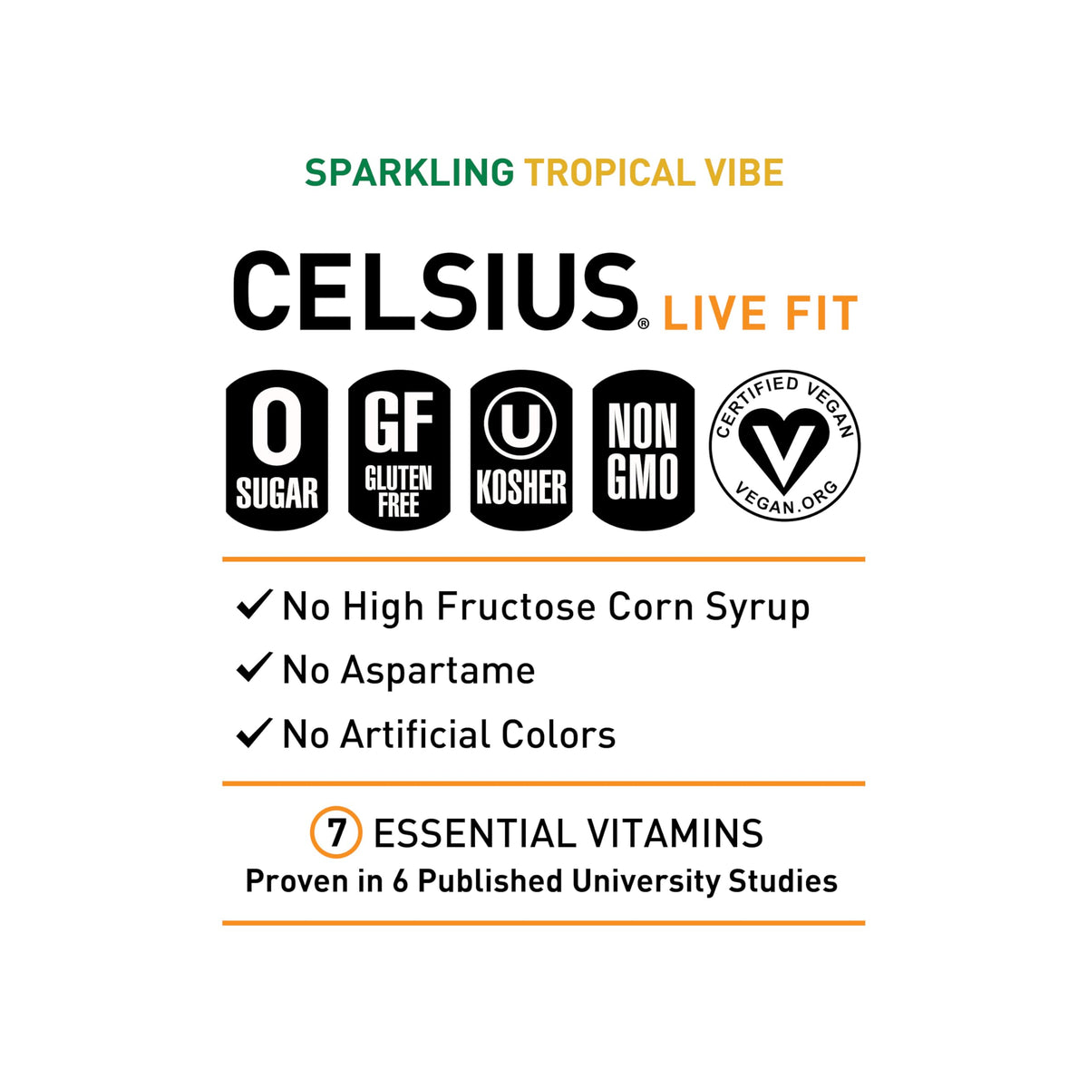 CELSIUS Sparkling Tropical Vibe energized athlete inspires performance and focus