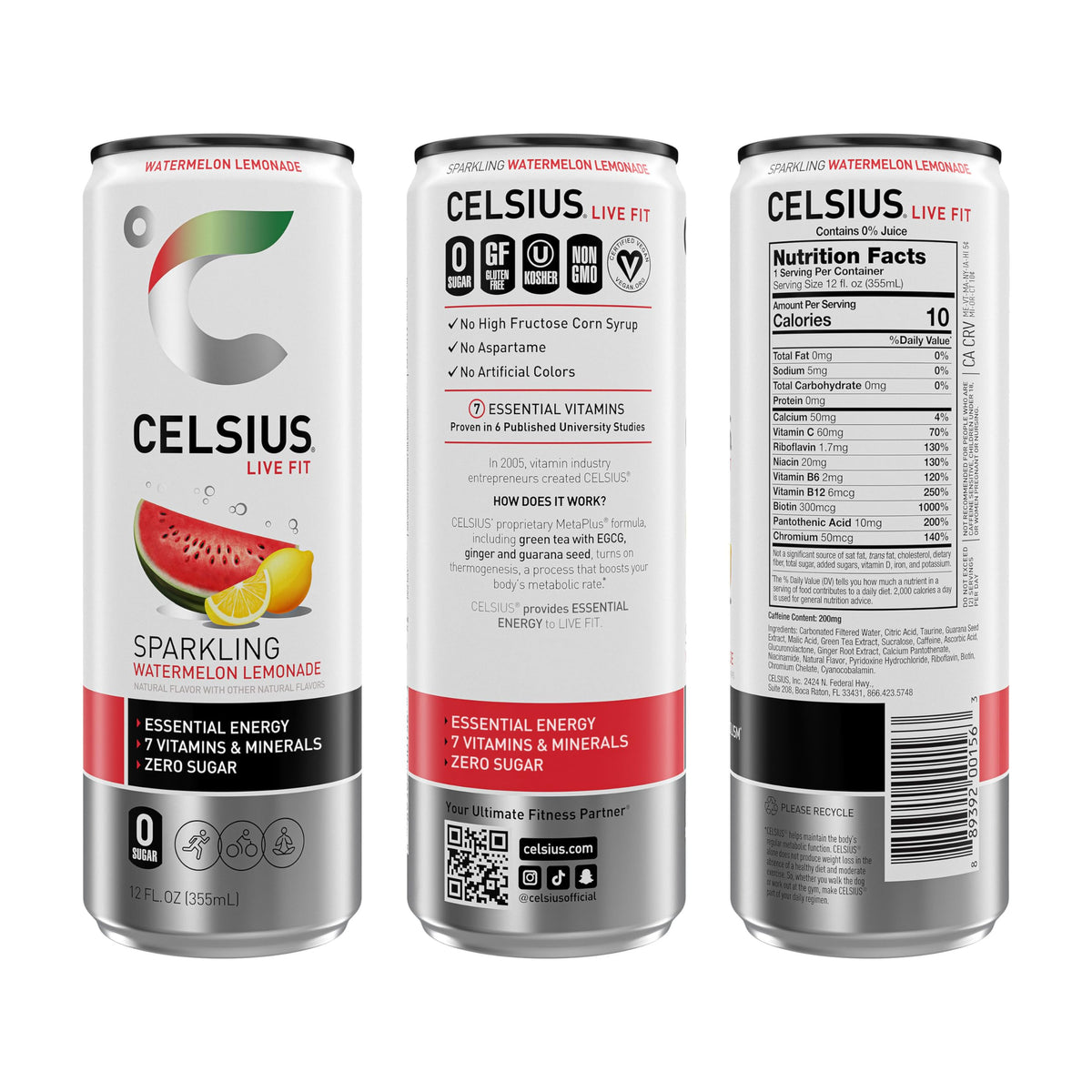 CELSIUS Sparkling Watermelon Lemonade 12-pack, convenient for on-the-go energy