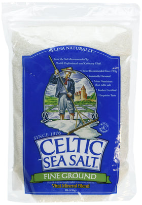 Celtic Sea Salt Fine Ground Pouch for everyday seasoning and cooking