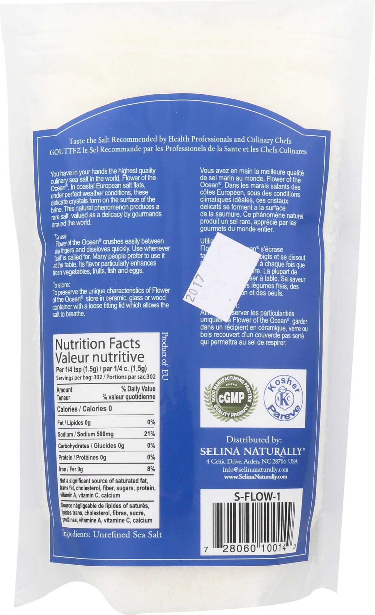 Celtic Sea Salt fleur-de-sel crystals highlight semi-course texture and refined flavor