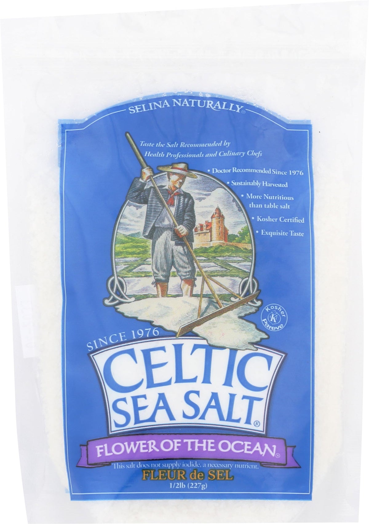 Celtic Sea Salt Flower of the Ocean closeup of delicate crystals for finishing dishes.