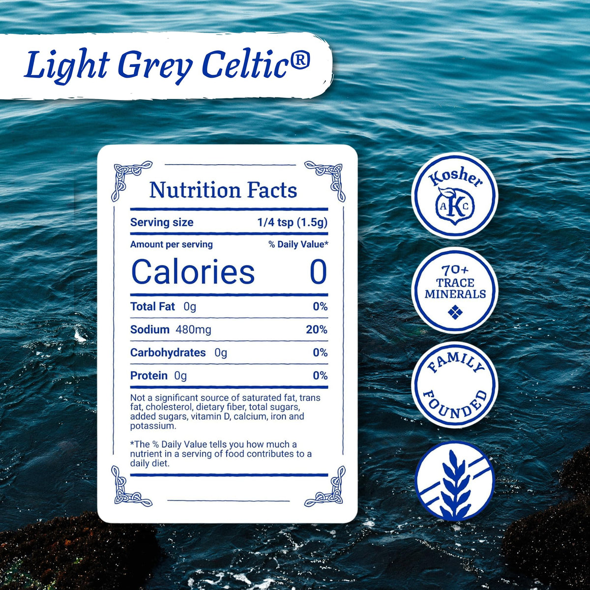 Crystalline texture of Celtic Sea Salt Light Grey Coarse ideal for soups