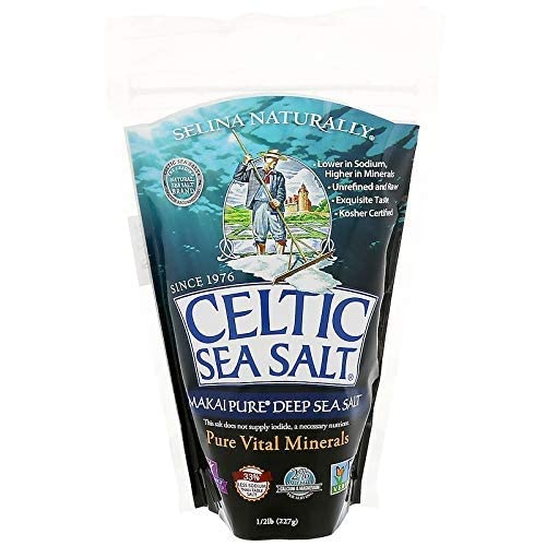 Celtic Sea Salt Makai Pure Deep Sea Salt packshot shows mineral-rich crystals for cooking